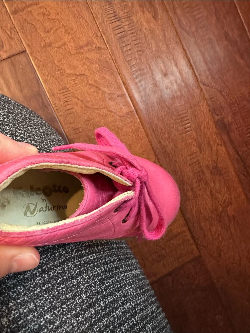Toddler Lace-Up Leather Walkers in Pink